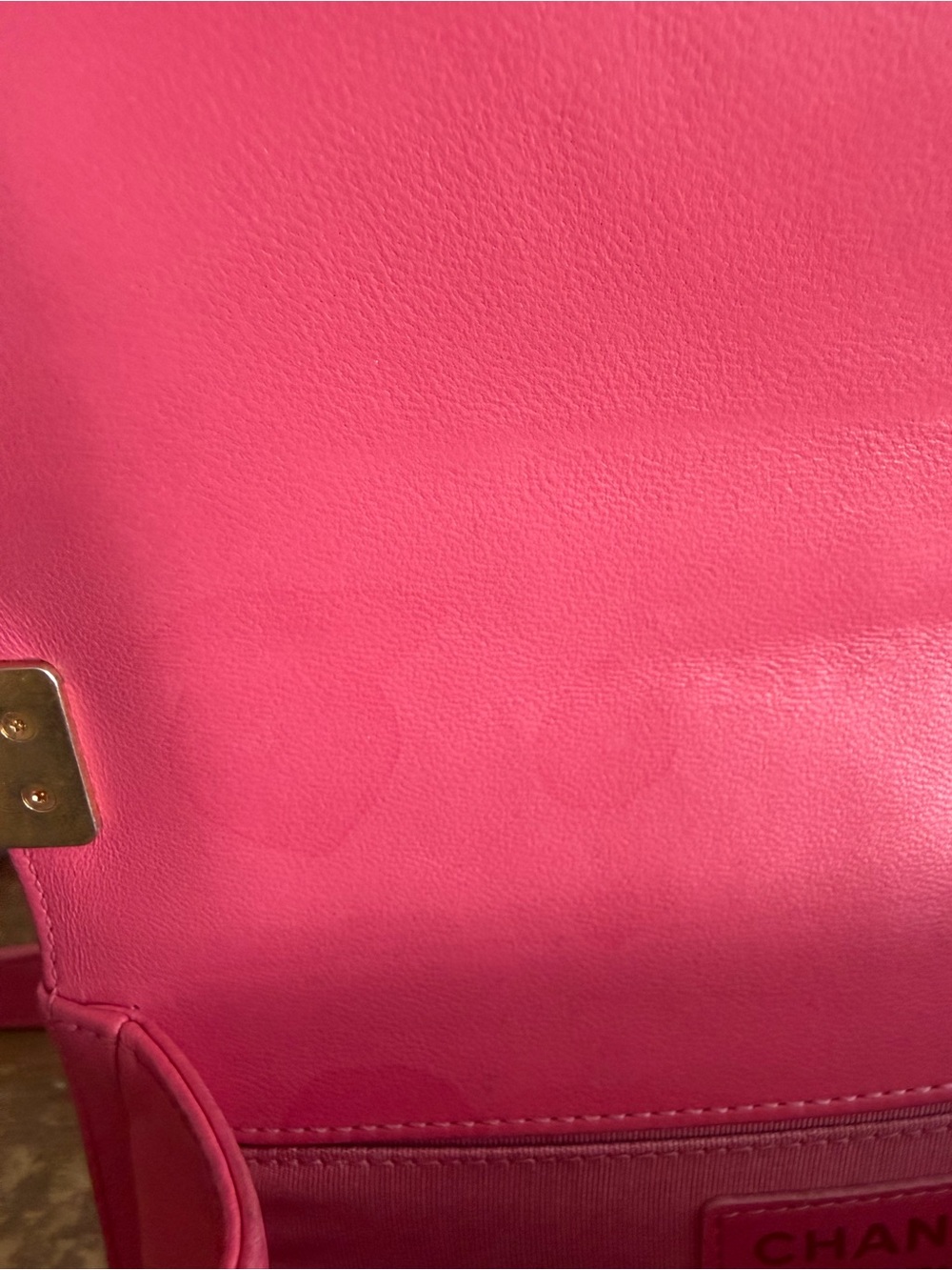 CHANEL Hot Pink Quilted Lambskin Small Boy bag Crossbody with Gold Hardware - Picture 16 of 16
